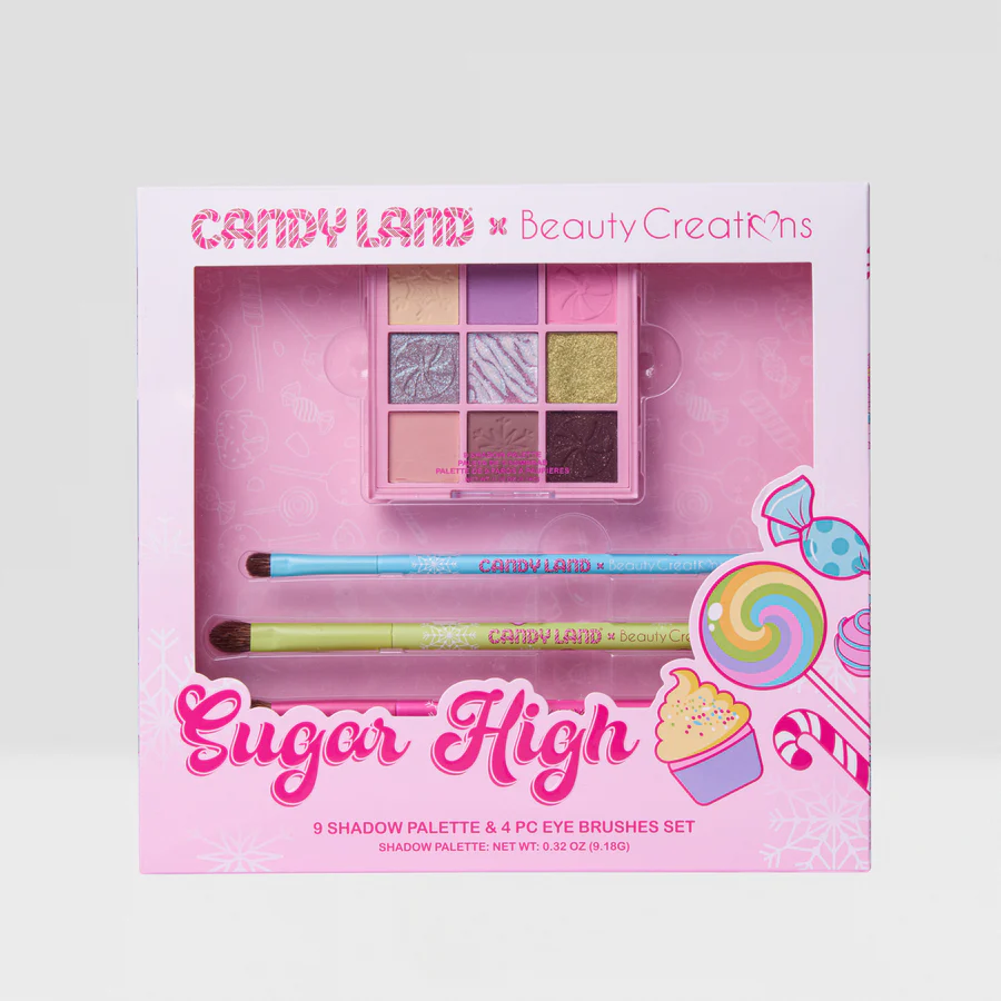 CANDY_LAND_X_BEAUTY_CREATIONS_SUGAR_HIGH_SHADOW_PALETTE_&_4-PIECE_BRUSH_SET_SUPERNATURALHN CANDY LAND X BEAUTY CREATIONS SUGAR HIGH SHADOW PALETTE & 4-PIECE BRUSH SET - Imagen 1
