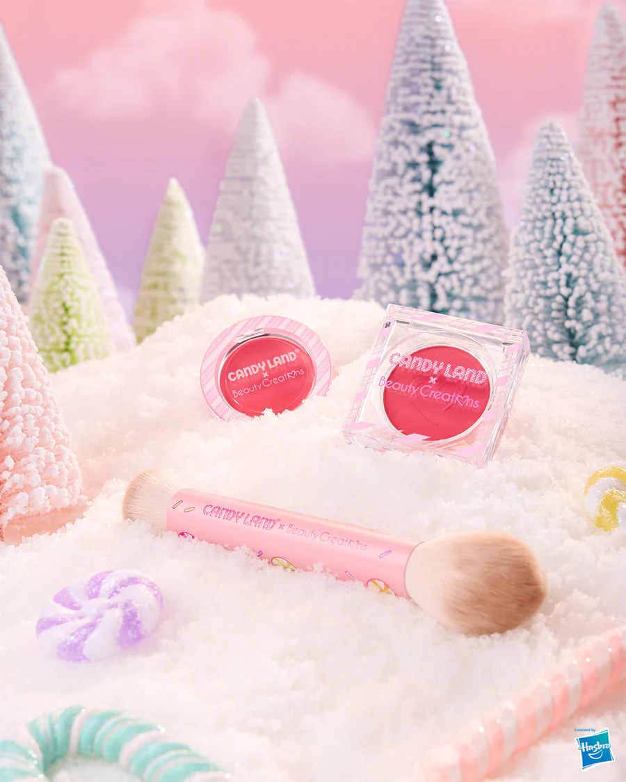 CANDY LAND X BEAUTY CREATIONS SWEET SWIRL CREAM AND POWDER BLUSH & BRUSH SET - Imagen 2